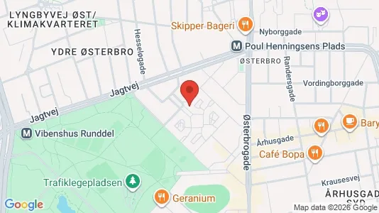 Lejligheder til leje i Østerbro - kort over placeringen