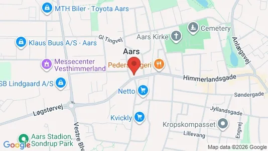 Lejligheder til leje i Aars - kort over placeringen