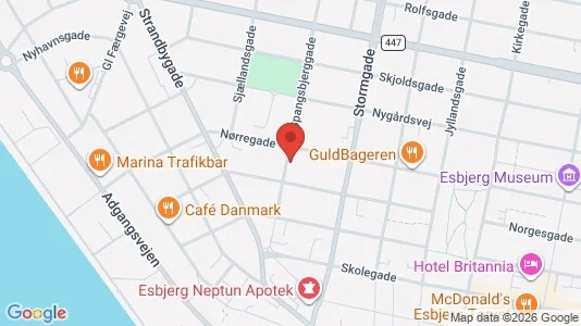 Lejligheder til salg i Esbjerg Centrum - kort over placeringen