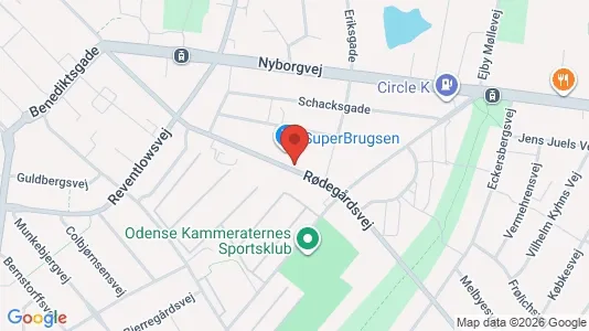 Lejligheder til leje i Odense C - kort over placeringen