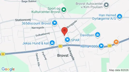 Lejligheder til salg i Brovst - kort over placeringen