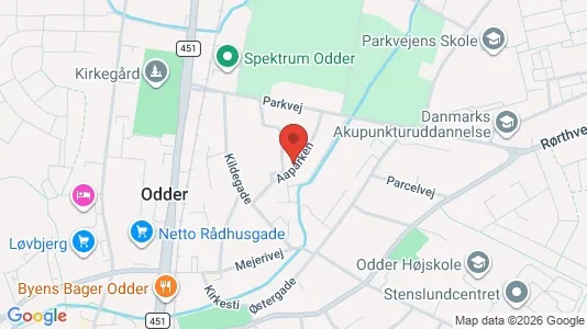 Lejligheder til salg i Odder - kort over placeringen