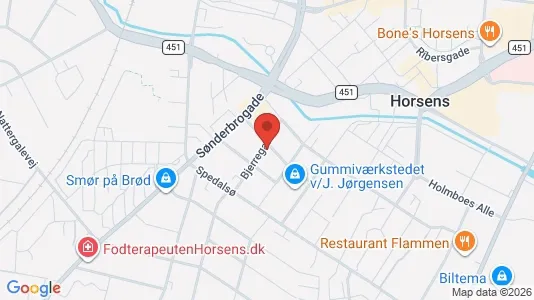 Lejligheder til salg i Horsens - kort over placeringen