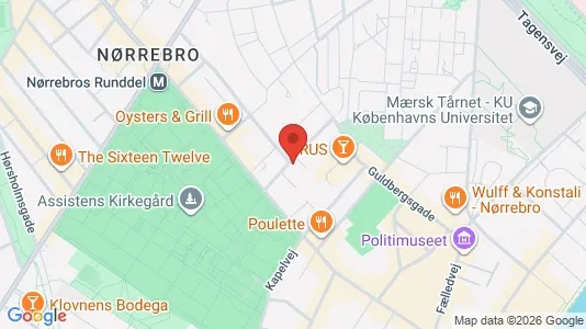 Lejligheder til salg i Nørrebro - kort over placeringen