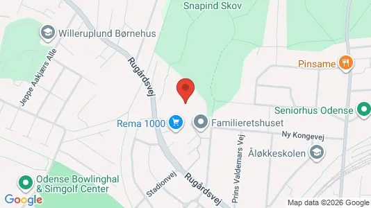 Lejligheder til salg i Odense C - kort over placeringen
