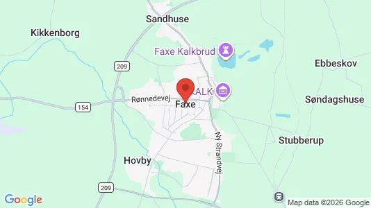 Lejligheder til leje i Faxe - kort over placeringen
