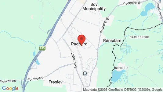 Lejligheder til leje i Padborg - kort over placeringen