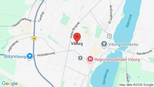 Lejligheder til leje i Viborg - kort over placeringen