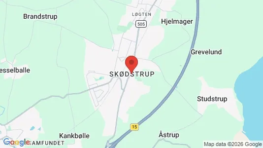 Lejligheder til salg i Skødstrup - kort over placeringen