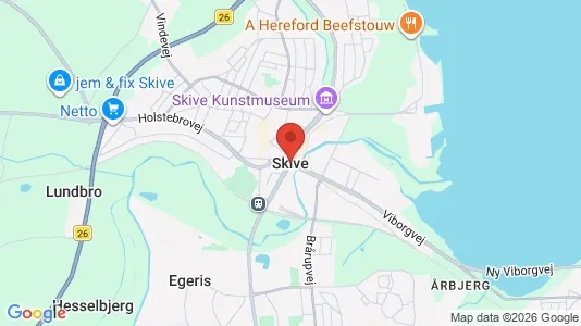 Lejligheder til salg i Skive - kort over placeringen