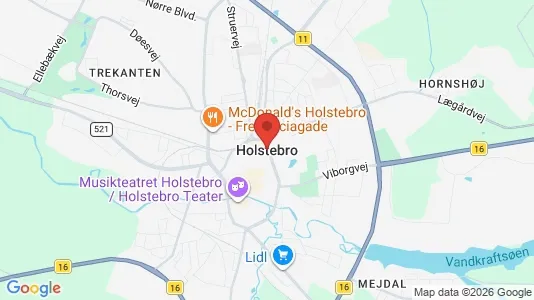 Lejligheder til leje i Holstebro - kort over placeringen