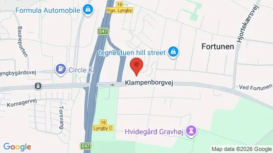 Lejligheder til leje i Kongens Lyngby - kort over placeringen