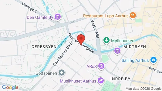 Lejligheder til salg i Århus C - kort over placeringen