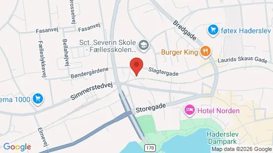 Lejligheder til leje i Haderslev - kort over placeringen