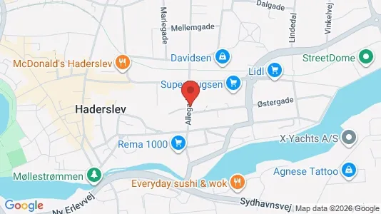 Lejligheder til leje i Haderslev - kort over placeringen